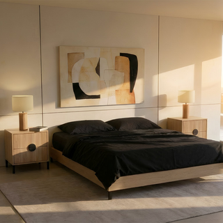 Mobrik - Mesas de noche de 2 gavetas con jaladores