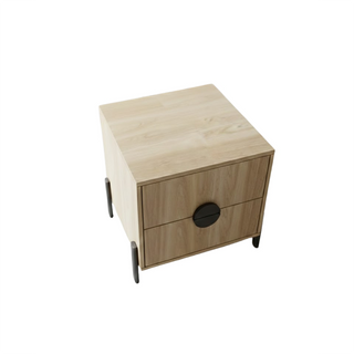 Mobrik - Mesas de noche de 2 gavetas con jaladores