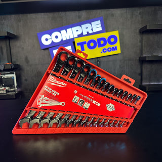 JUEGO LLAVES COLA CORONA C/RATCH 15pzs AME  MILWAUKEE